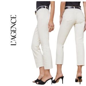 L'AGENCE Sada Off White High Rise Cropped Jeans Sz 27 NWT